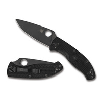 Spyderco Tenacious Black Handle Plain Blade Knife