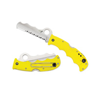 Spyderco Assist Salt Lightweight Yellow ComboEdge/Carbide Tip Folding Knife