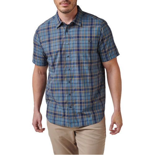 5.11 Tactical Wyatt S/S Plaid Shirt [Colour: Blue Plaid] [Size: Small]