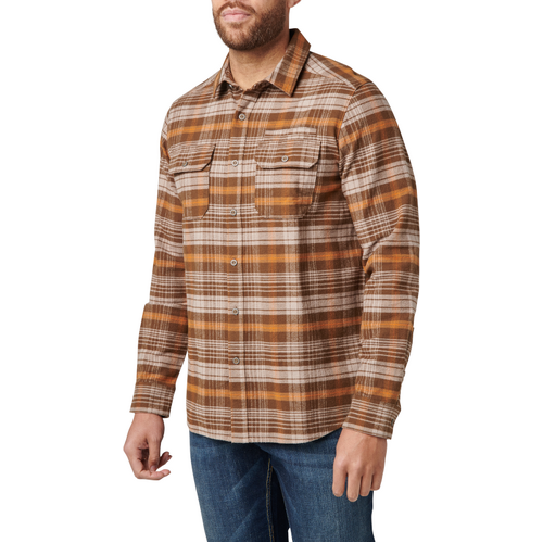 5.11 Tactical Lester HVYWT Flannel L/S Shirt [Colour: Dark Earth Plaid] [Size: Small]
