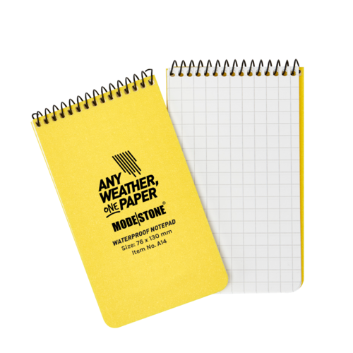 Modestone A14 Top Spiral Notepad 76x130mm- 50 sheets - YELLOW