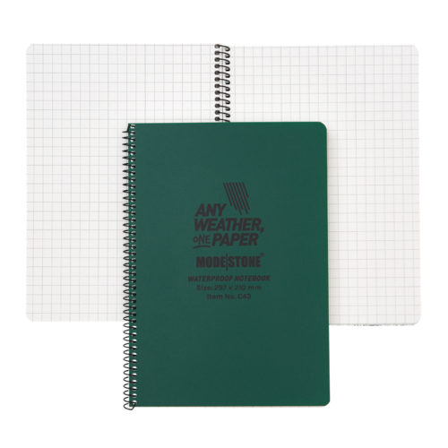 Modestone C43 Side Spiral Notepad A4 210x297mm - 50 sheets - GREEN