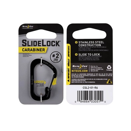 Nite Ize Carabiner Slidelock Steel Size #2 [Colour: Black]