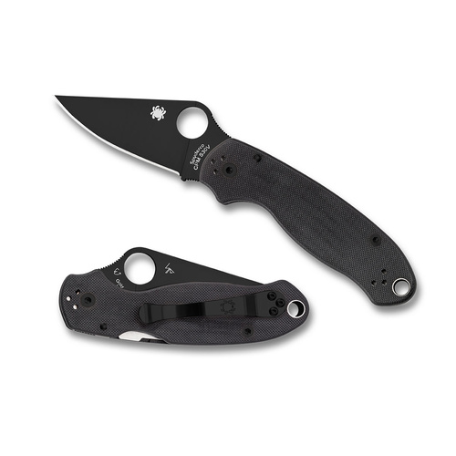 Spyderco Para 3 Black Handle Plain Black Blade