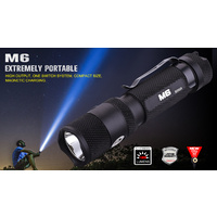 PowerTac M6 - 1300 Lumens USB Rechargeable LED Flashlight w/ Magnetic Base
